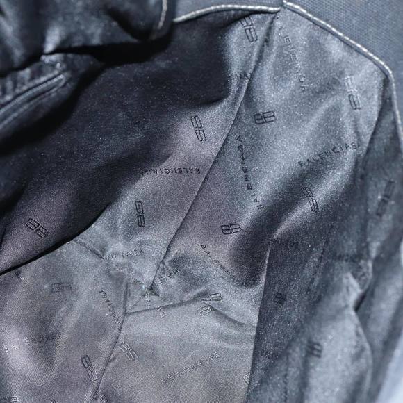 BALENCIAGA Tote Bag Canvas Leather Black Silver Auth bs16562 - Picture 16 of 16